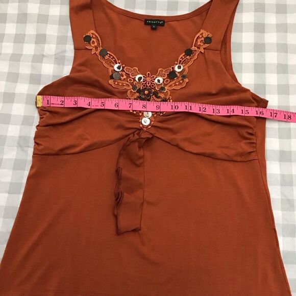 TRICOTTO bling bling camisole chic boho Large lace cami top funky bohemian chic - Picture 7 of 12